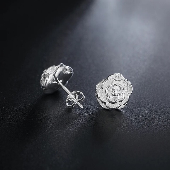 925 Sterling Silver Fine Flower bud Earring stud for Women Luxury Fashio… - Picture 5 of 5